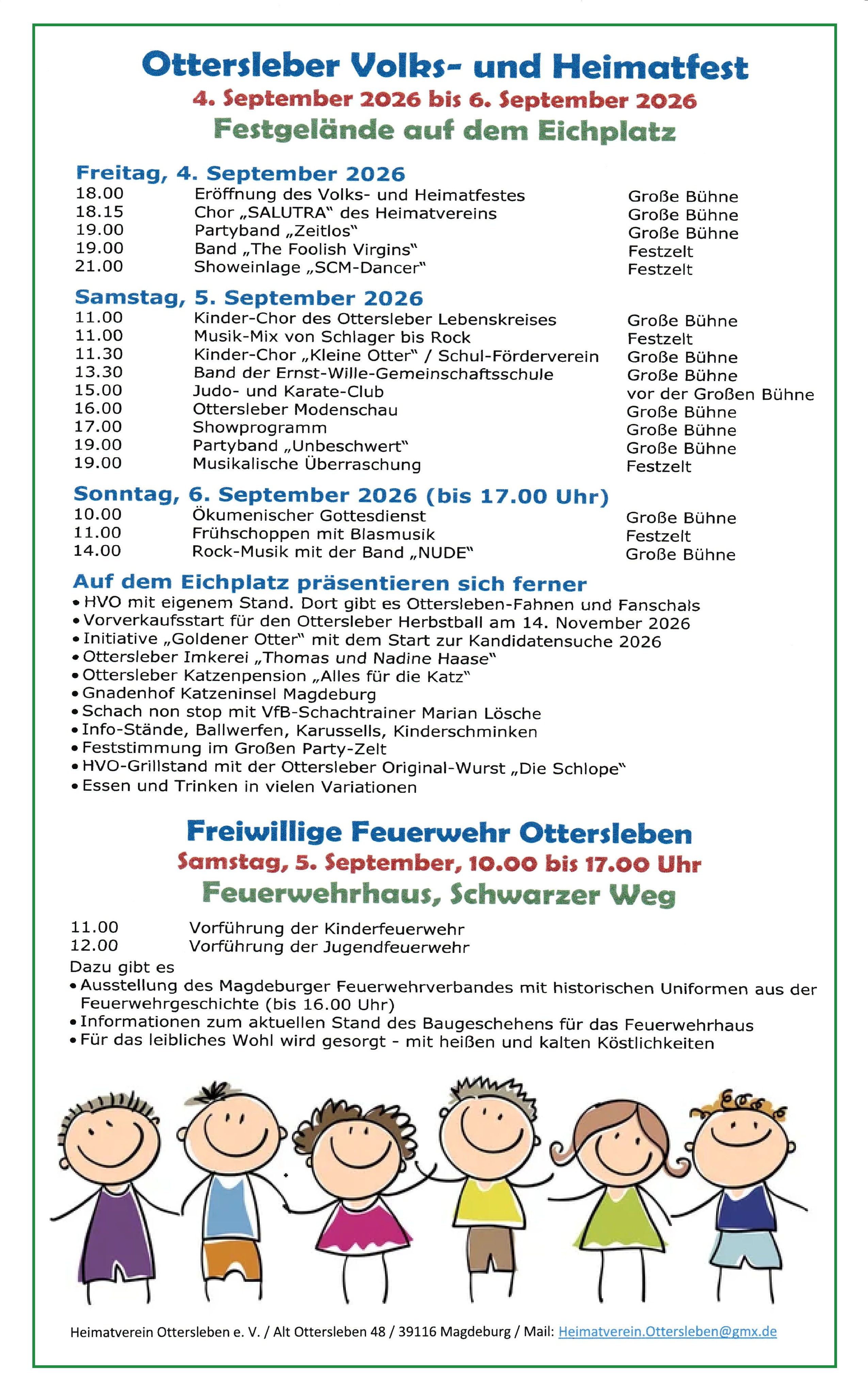 Programm 37. Volks- und Heimatfest Ottersleben 2026